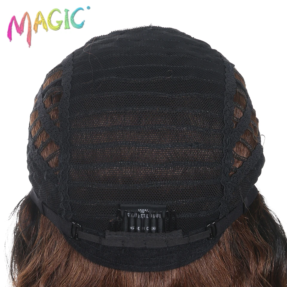 Магические волосы синтетические парики на шнурках спереди 14 дюймов глубокие волнистые парики Черный Омбре красный для женщин термостойкие хай с натуральной линией волос
