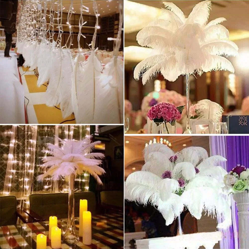 

50 Pcs/Pack Beautiful Natural Ostrich Feathers Colorful Party Decor DIY Handwork Feather 15-20 CM/25-30 CM #254943