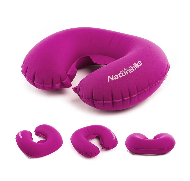Naturehike портативная надувная подушка u-образной формы спальное снаряжение дорожная надувная подушка мягкая для шеи защитный подголовник подушка самолета - Цвет: Purple