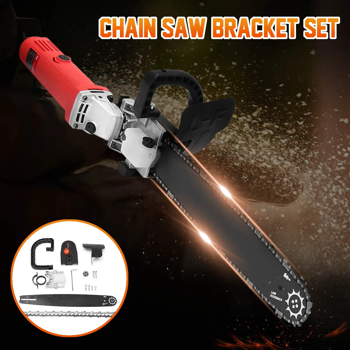 

Upgrade Electric Saw Parts 16 Inch M10 Chainsaw Bracket Changed 100 Angle Grinder Into Chain Saw Woodworking Power Tool Set