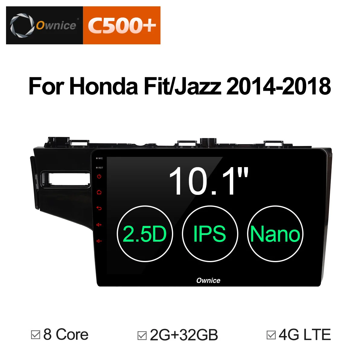 10 1 дюймов Ownice C500 + G10 android 8 dvd плеер автомобиля gps для HONDA FIT Jazz 2014 2018 автомобилей