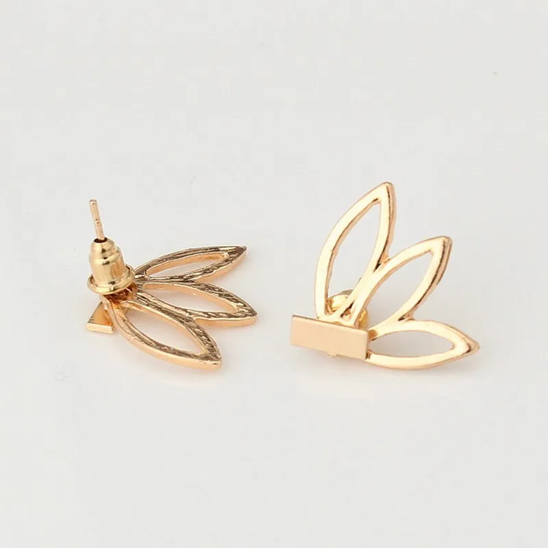 

M MISM New Korean Style Golden Silver Stud Earrings Women Lotus Oorbellen Metal Boucle D'Oreille Girls Shining Vintage Orecchini