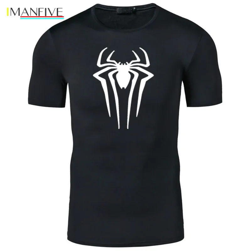 

Film Superhero Spiderman Print T Shirts Men Short Sleeve Summer T Shirts Male Superman Quick Drying Fitness Tops Tees