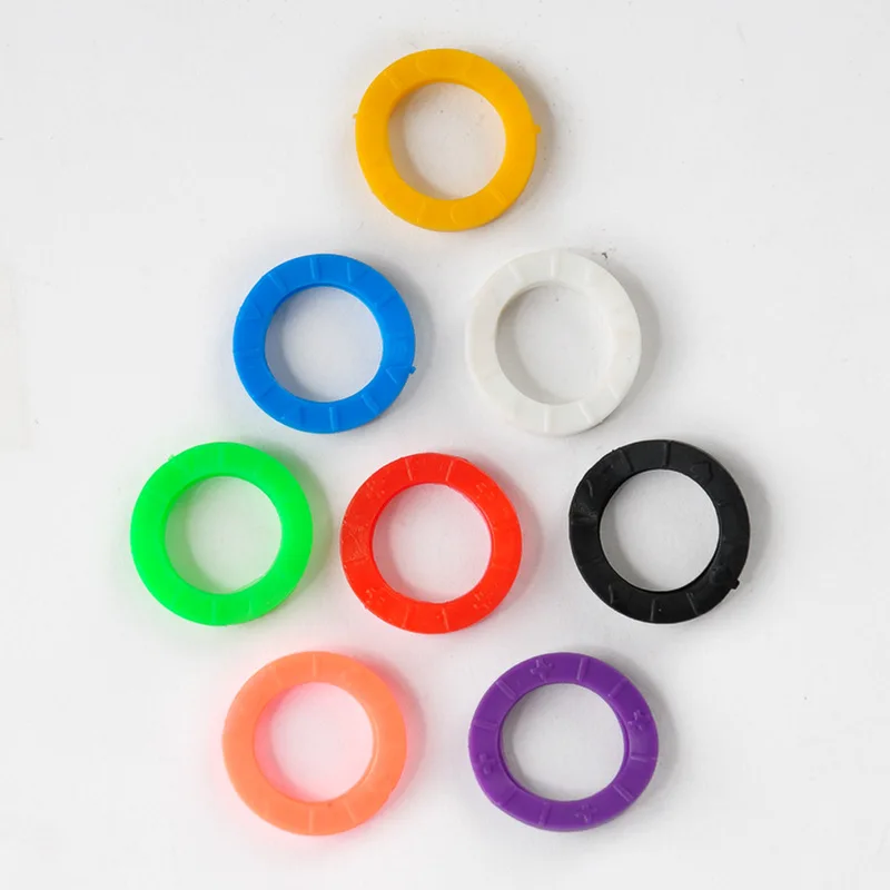 8Pc Bright Colors Hollow Silicone Key Cap Covers Topper Keyring With Bly Braille 
