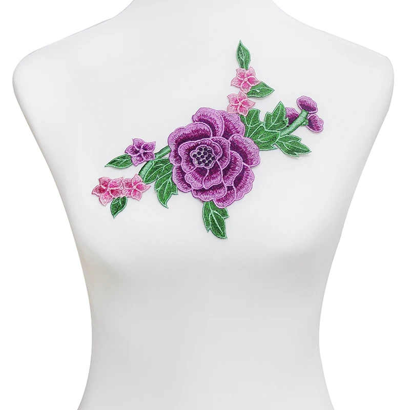 10piece Violet Green Lace Embroidery Patches Lace Motif Applique