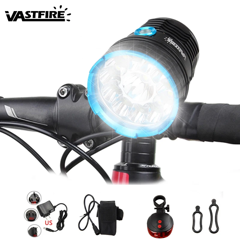 

Front Bike Lamp 20000lm LED Bicycle Light 12x XM-L T6 LED Headlight +20000mAh Battery Charger+ Laser Rear Light