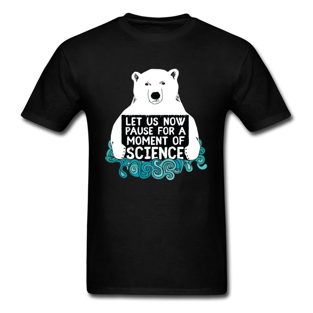 Science-Bear-190619 Lovers Day All Cotton Round Collar T Shirt Short Sleeve Classic T-Shirt Fashionable Normal T-Shirt Science-Bear-190619 black