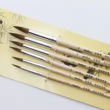 6 шт./компл. конский волос масло для деревянных ручек краски акварельные кисти набор художественная акриловая живопись поставки