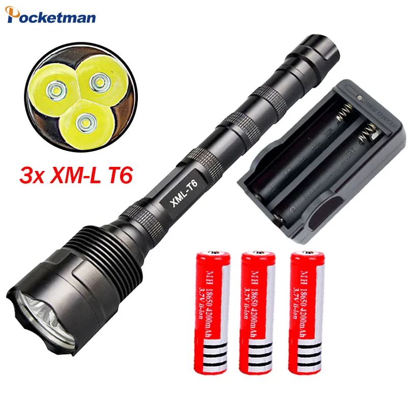 

9000Lumen LED Flashlight 3T6 Power 5 Mode Torch Lamp Light Led Light For Camping Hunting Fishing Waterproof Tactical Torche