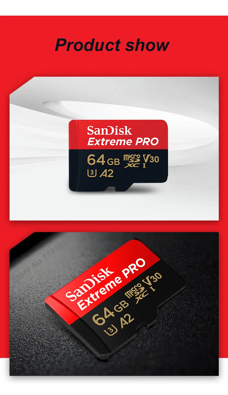 SanDisk Экстрим PRO Micro SD карта скорость чтения 170 МБ/с./с 128 Гб 64 Гб U3 V30 A2 32 Гб A1 карта памяти SDXC флэш-карта TF карта 4K UHD