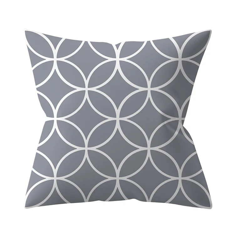 Серый геометрический декоративный чехол для подушки, домашний декор, мягкая полиэфирная наволочка для дивана 45*45 см, диванная подушка, наволочка, чехол - Цвет: 18