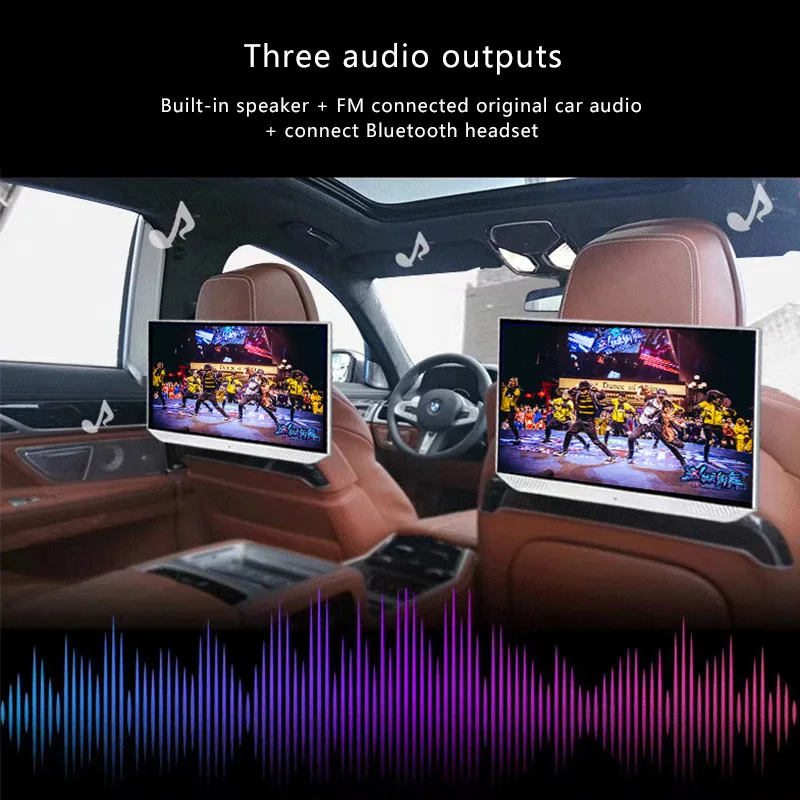 

2PCS 13.3 Inch Android 6.0 Car Headrest Monitor 1080P HD Touch Screen WIFI Bluetooth FM HDMI USB SD Ultra-thin MP5 Video Player