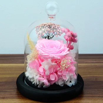 

Life Flower Gift Box Rose Glass Cover Goods Of Furniture For Display Rather Than For Use Diy Protect Flower Dried Flowers Gift