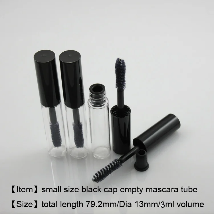 500pcs/lot, Free Shipping, black cap bottle for 4ml mascara container