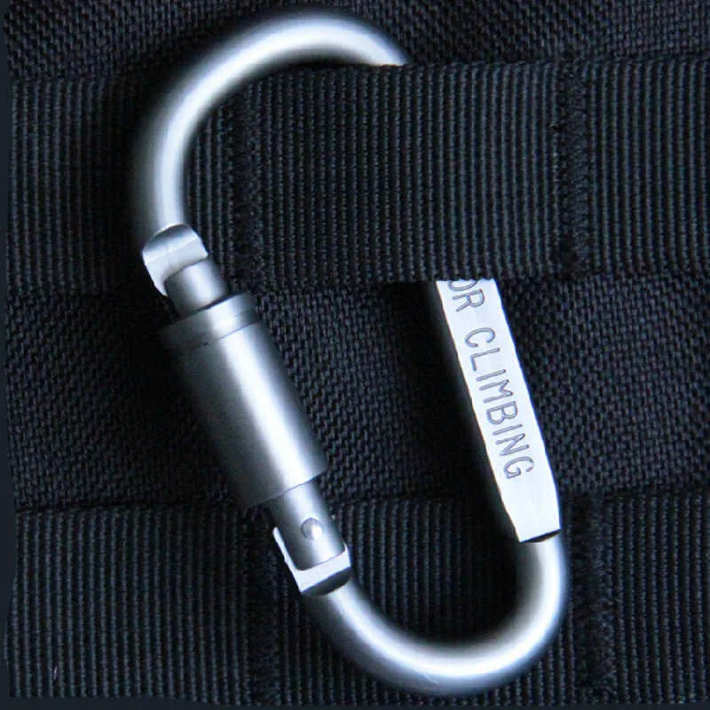 حلقة تسلق مصنوعة من الألومنيوم D-سلسلة مفاتيح حلقية كليب Karabiner المفاجئة هوك تسلق اكسسوارات حلقة تسلق مصنوعة من الألومنيوم D-سلسلة مفاتيح حلقية كليب Karabiner المفاجئة هوك تسلق اكسسوارات