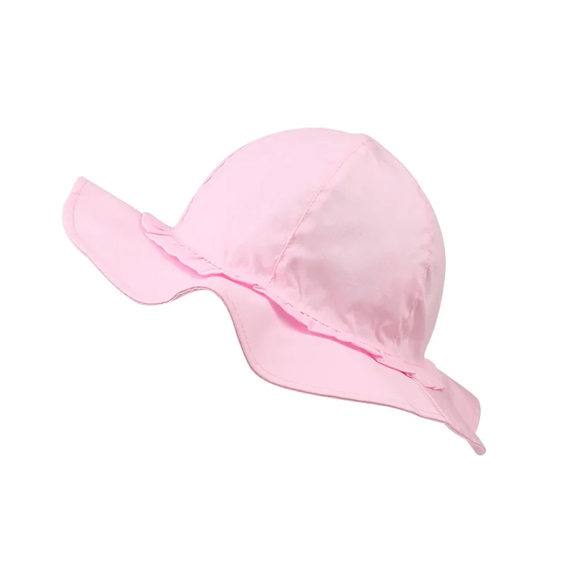 Fashion Cotton Girls Hat Summer Panama Sun Cap For Girls Ruffles Lace Up Kids Hat Wide Brim Red Beach Hat Baby Girls Clothing (16)