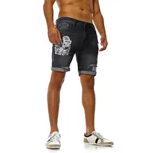 Новые печатные Проблемные джинсовые шорты мужские отверстие повседневные шорты Мода Досуг рваные короткие джинсы Мужская Летняя одежда Азиатский размер 3