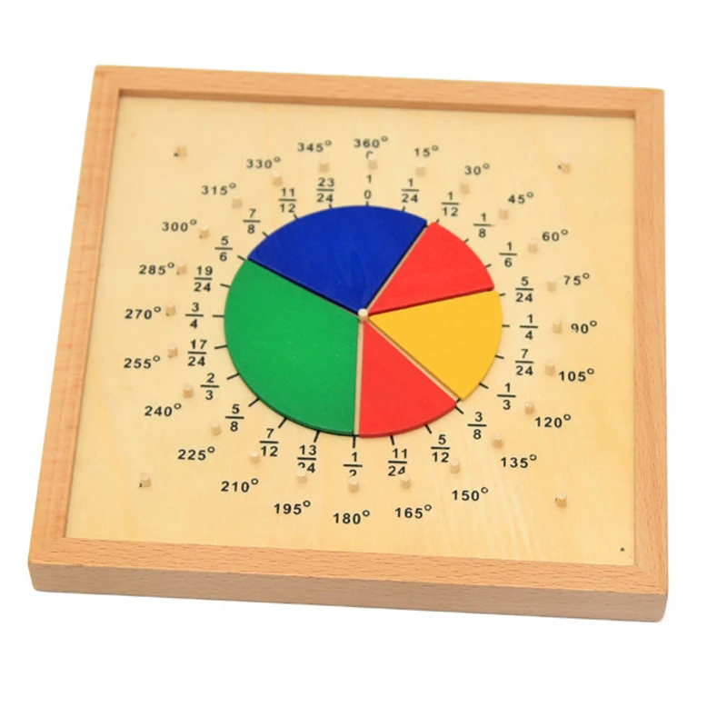 Baby Toys Circular Mathematics Fraction Division Teaching Aids Montessori Board Wooden Toys Child Educational Gift Math Toy