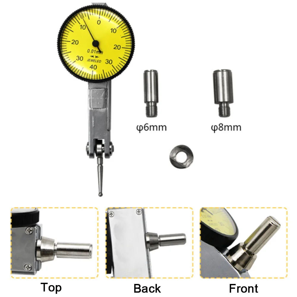 

Waterproof High Accuracy Precision Dial Test 0-0.8mm Lever Indicator Measuring Tool Leverage Dial Gauge 1PC