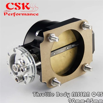 

90MM-85mm Q45 Throttle Body Intake Manifold Fits For NISSAN RB25DET RB26DET RB20DT GTS Black