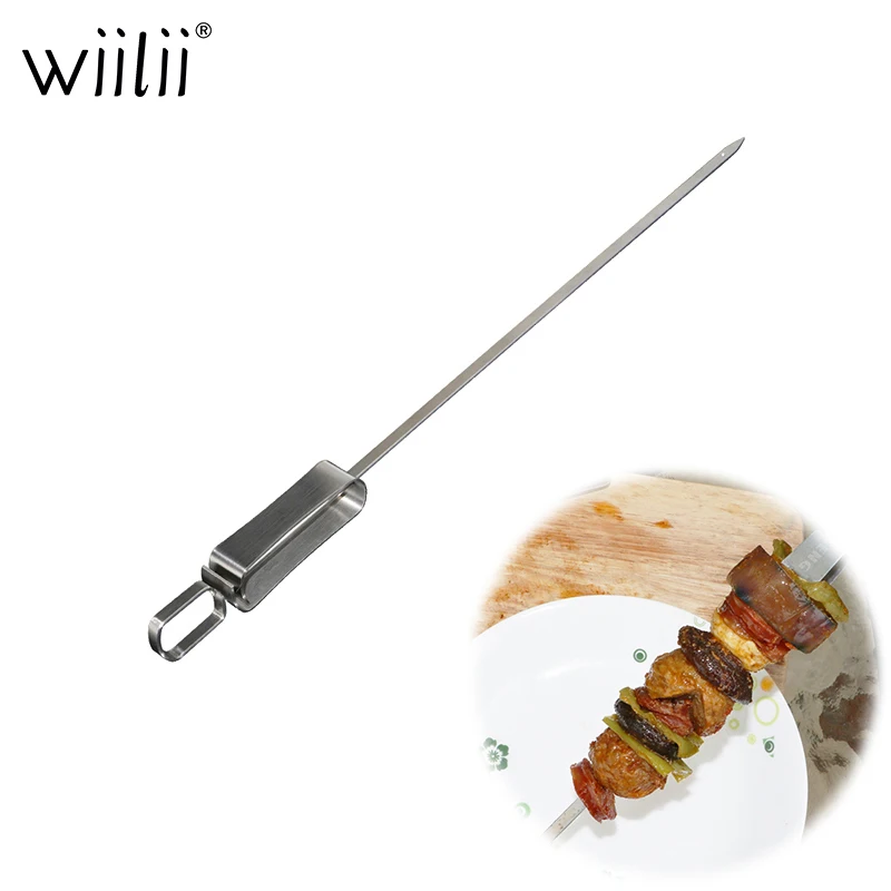 13.97inch 35.5cm Large Stainless Steel BBQ Skewers Long Handle Barbecue