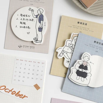 

1PC Kawaii Cute Girl Cat Life Sticky Note Marker Memo Pad Flags Stickers Scrapbooking Stationery School Office Supplies sl1941