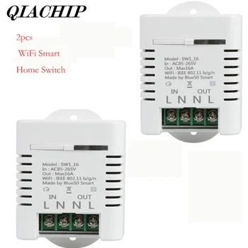 

WiFi Smart Home Switch Work with Amazon Alexa Google Home Timing Schedules Smart Scene 16A 3520W APP Remote Control DS35 2pcs