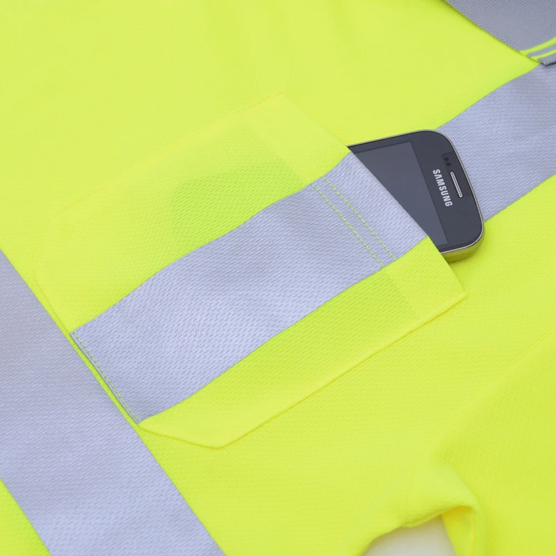 Светоотражающая Защитная спецодежда Рабочая одежда футболка мужская высокая видимость с короткими рукавами для работы на открытом воздухе