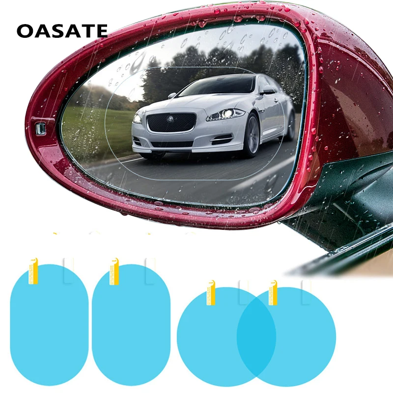 

2PCS/Set Anti Fog Car Mirror Window Clear Film Anti-glare Car Rearview Mirror Protective Film Waterproof Rainproof Car Sticker