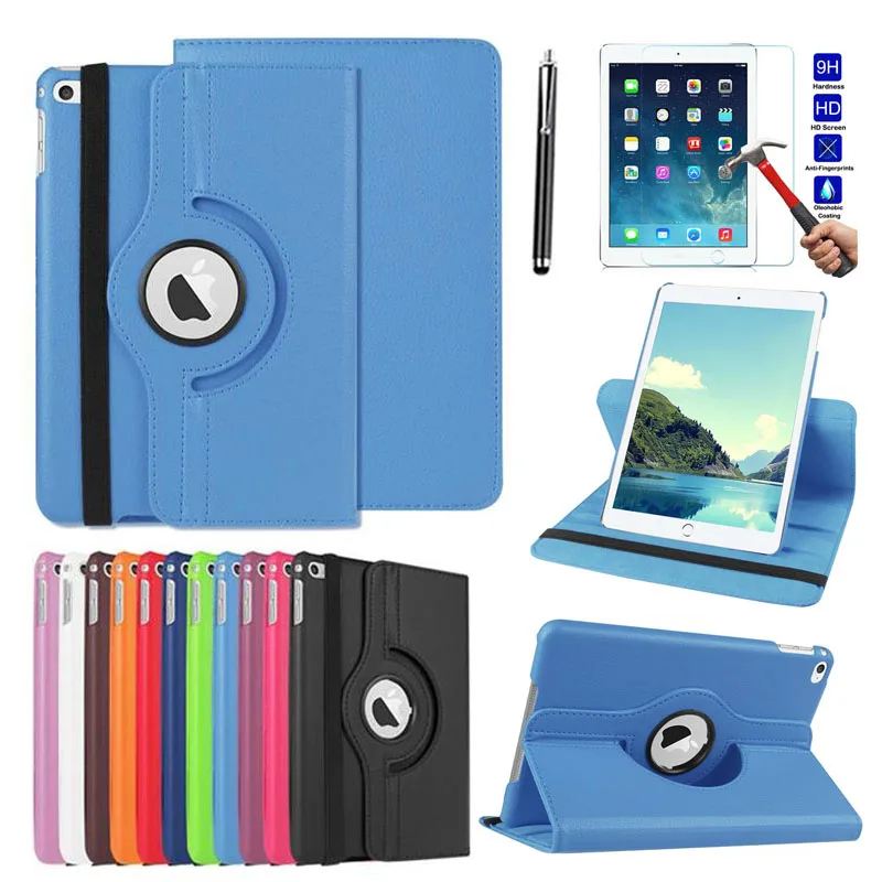 XSKEMP 360 Degree Rotating Litchi Smart Case Cover Stand For iPad Air