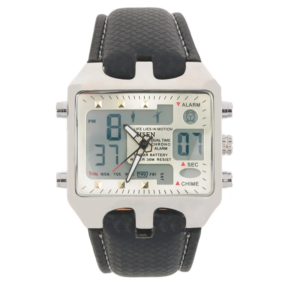 

Fashion Boy's/Men's Waterproof Dual Time Display LED Sports Wrist Watch Top Quality