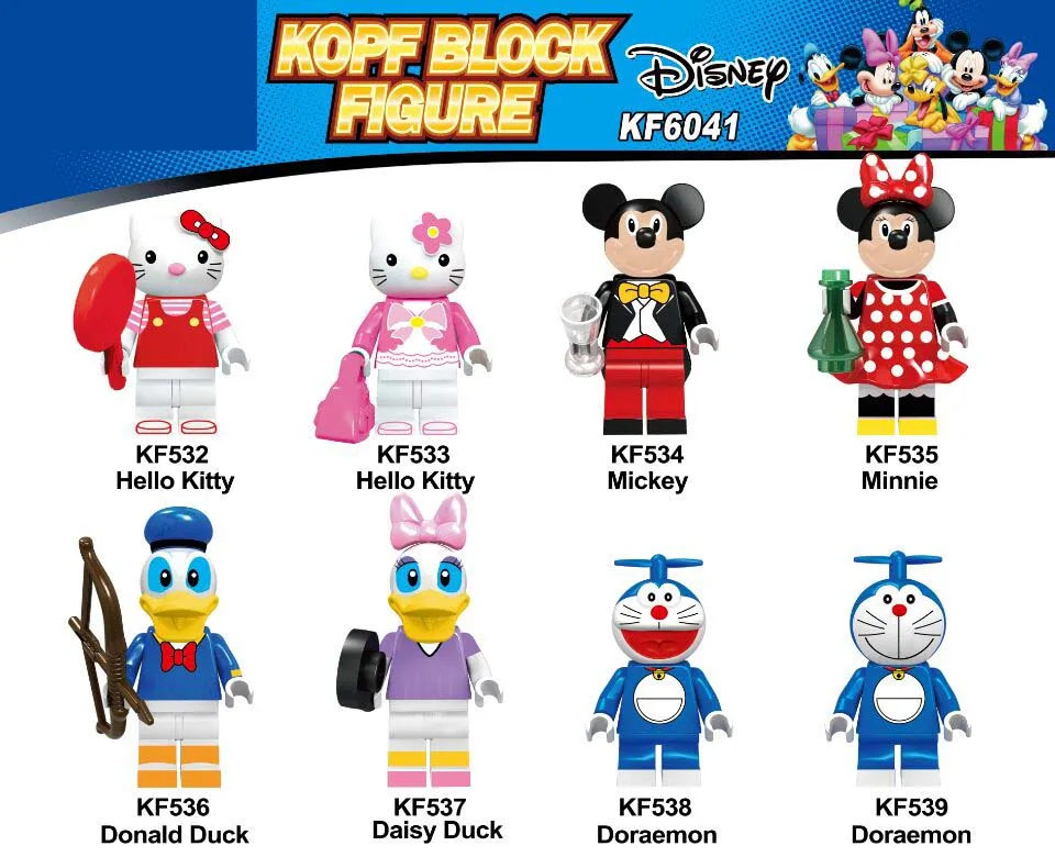 

Single Sale Blue Suit minie mouse Super Sonic Action Figures Building Blocks Toys Gifts For Children kitty block