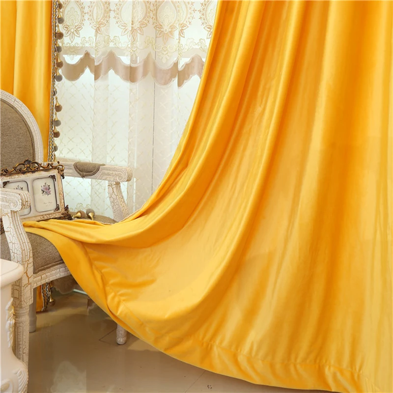 Роскошные европейские плотные затемняющие итальянские бархатные занавески s для гостиной, спальни, оконные занавески оранжевого цвета
