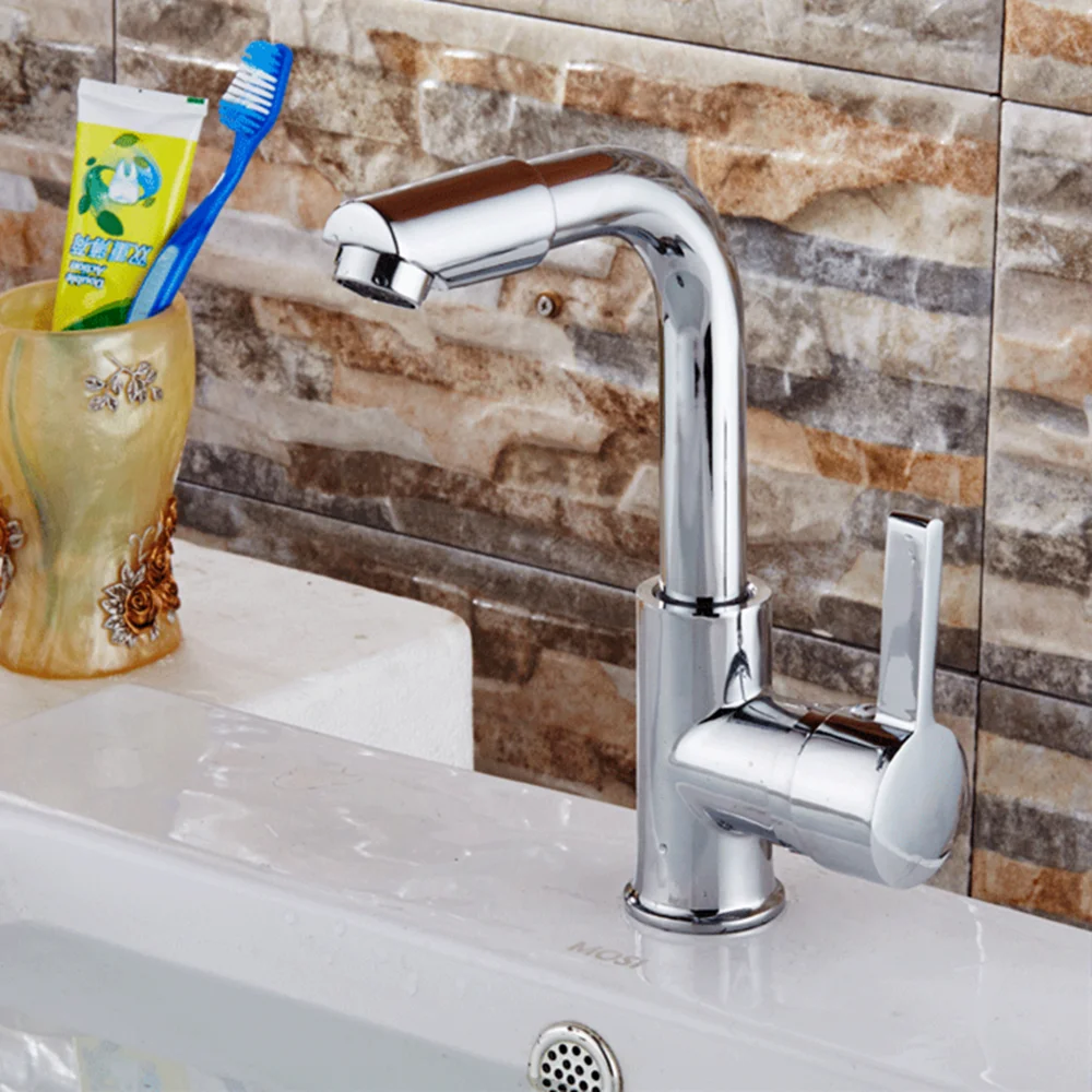 360 degree rorating stainless steel chrome bathroom basin sink faucet