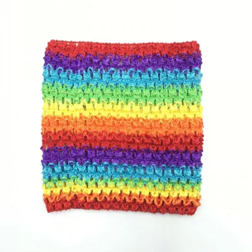 Colorful 15*15 см пачка топ 6 дюймов девочка эластичное вязаное крючком грудь обертывание ручной работы трикотажная ткань юбка платье Единорог вечерние сувениры Аксессуары - Цвет: Colorful