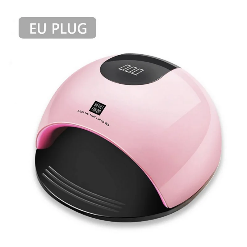 Дизайн ногтей солнце 5 X плюс 72 Вт УФ светодиодная лампа для сушки ногтей 36 светодиодный s Маникюр ЖК-экран лак ЖК-дисплей Гель-лак автоматический датчик таймер - Цвет: B3 72w pink EU Plug