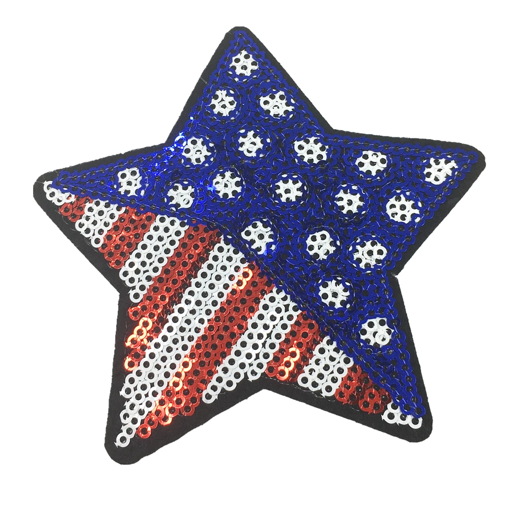 18pc Sequin Star Patch Beaded Stars Applique Paillette Patches For