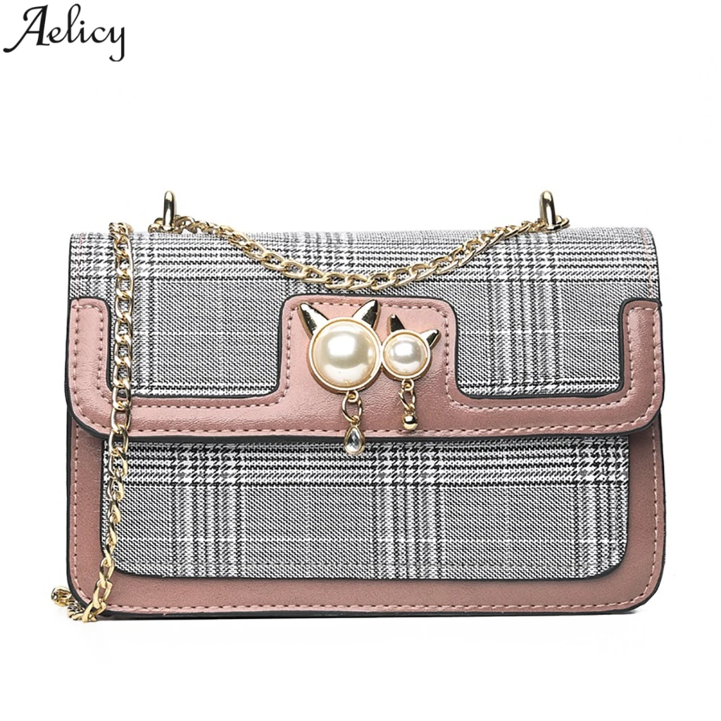 

Aelicy Women Vintage Messenger Bag With Pearl High Quality Flap Elegant Small Square Bag Designed Crossbody Bag Hot Sales