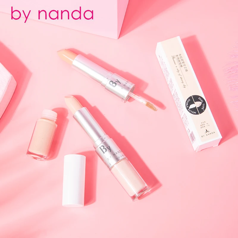 

by nanda Double Head Makeup Concealer Liquid Cream Perfect Cover Acne Spot Dark Circles Oil-control Waterproof Liquid Concealer