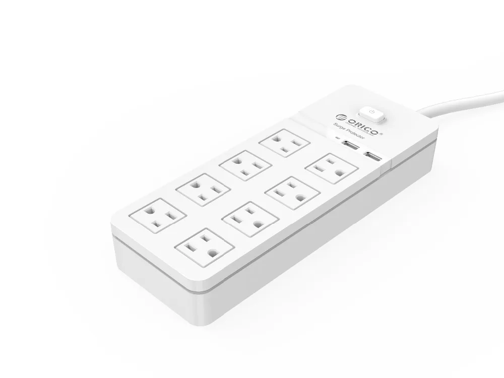 ORICO US Plug power Strip 4, 8, 10 розетки переменного тока, электрические розетки, защита от перенапряжения, удлинитель, вилка США, розетки, 2 порта, USB, смарт-зарядное устройство