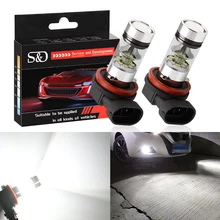 Uds H11 H8 LED bombillas de luz antiniebla 9005 HB3 HB4 9006 luces de circulación diurna de coche Auto DRL lámpara de 12V 24V 6000K blanco
