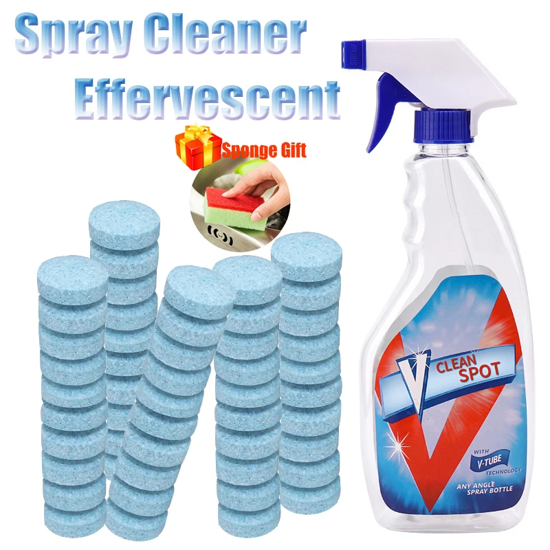 5-500PCS Multi Choices Blue Multifunctional Effervescent Spray Cleaner Set With Bottle All Purpose Home Cleaning | Дом и сад
