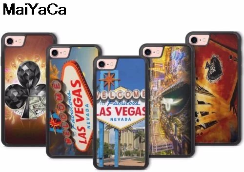 MaiYaCa LAS VEGAS NEVADA CASINO USA POKER for iPhone 4S SE 5C 5S 6S Plus X XR XS MAX Black Soft Shell Phone Case Rubber Silicone | Мобильные