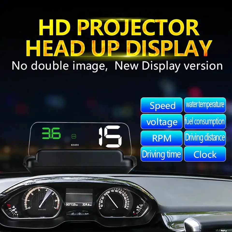 Original VJOYCAR C500 OBD2 Hud Head-Up Display With Mirror Projection Digital Car Speed Projector On-Board Computer Fuel Mileage