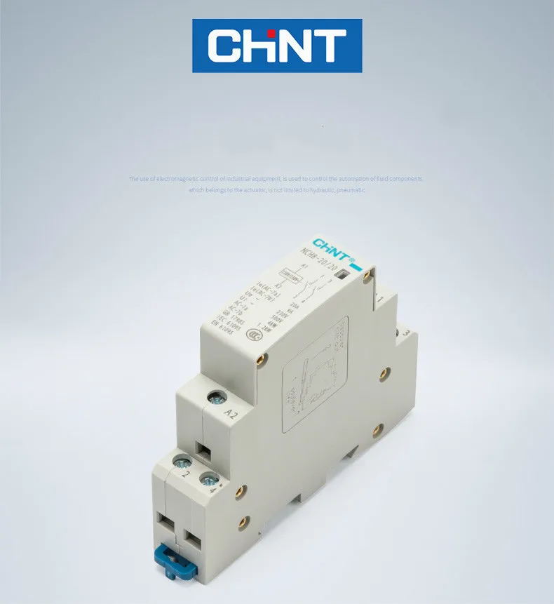 CHINT Household Small-sized Single-phase Communication Contactor 220V Guide Type NCH8-20/20 Two Normally Open 2P 20A