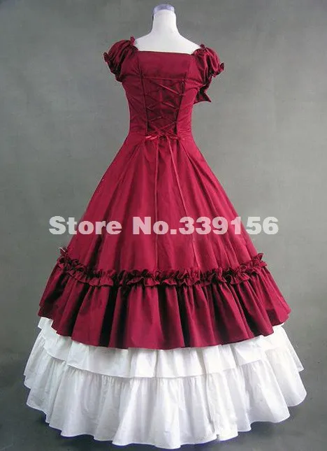 Горячая Распродажа, элегантные красные платья в викторианском стиле с короткими рукавами и бантом, женские бальные платья в викторианском стиле, вечерние платья