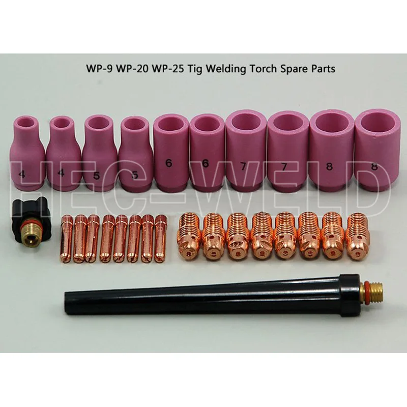 TIG Consumable KIT,Back Cap Collet Body Fit TIG Welding Torch SR WP17 18 26,28PK