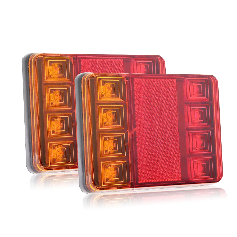 Waterproof 8 LED Taillights Red Yellow Rear Tail Warning Light 12V For Trailer Truck Boat Car With Top Quality | Автомобили и