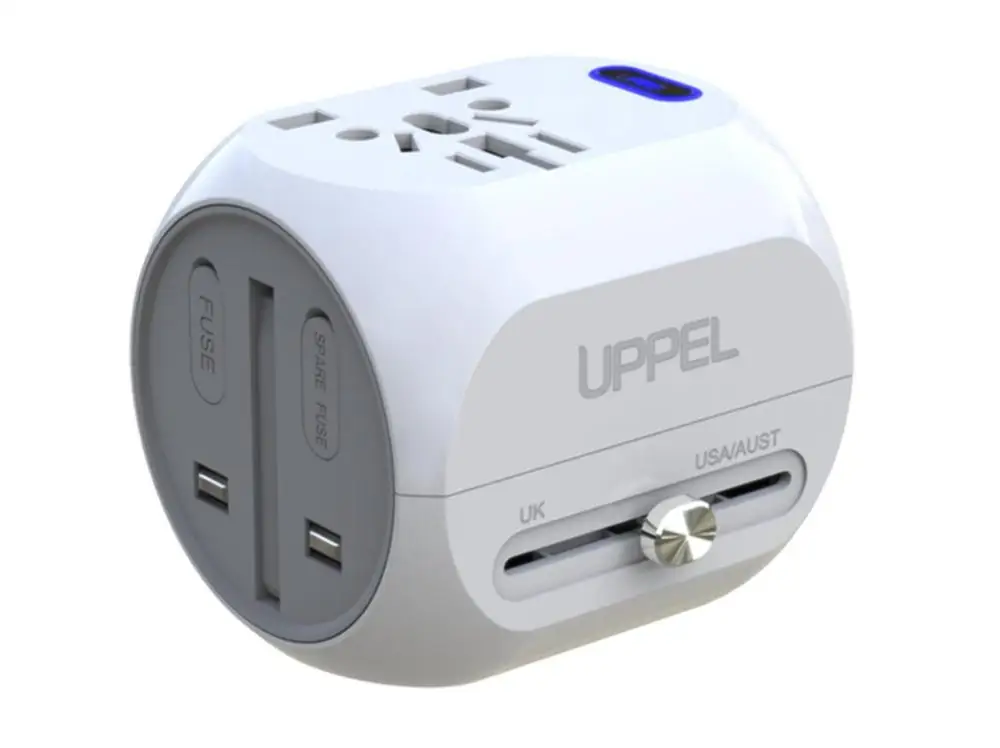 Универсальный Идеальный адаптер для путешествий, защита от перенапряжения, преобразователь переменного тока с разъемом usb type C, зарядное устройство для США/Австралии/Азии/ЕС/Великобритании - Цвет: White