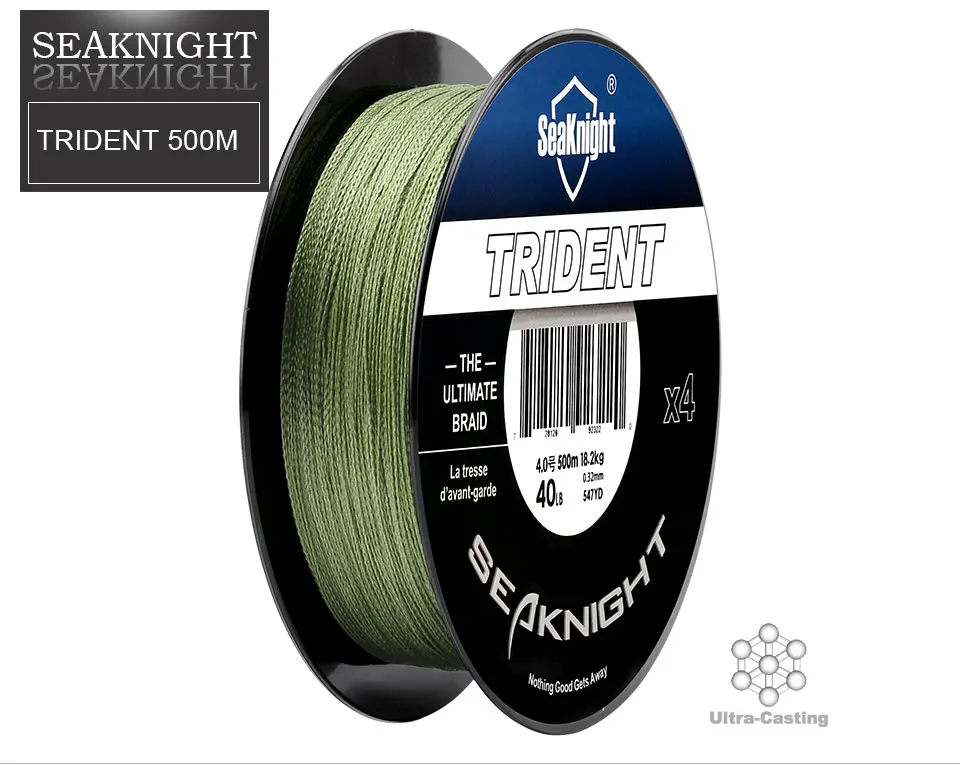 SeaKnight TRIDENT 300 м 500 м 1000 м 4 нити PE леска 8-80lb мощность Multifilament соленой воды плавающая леска для карпфишинга